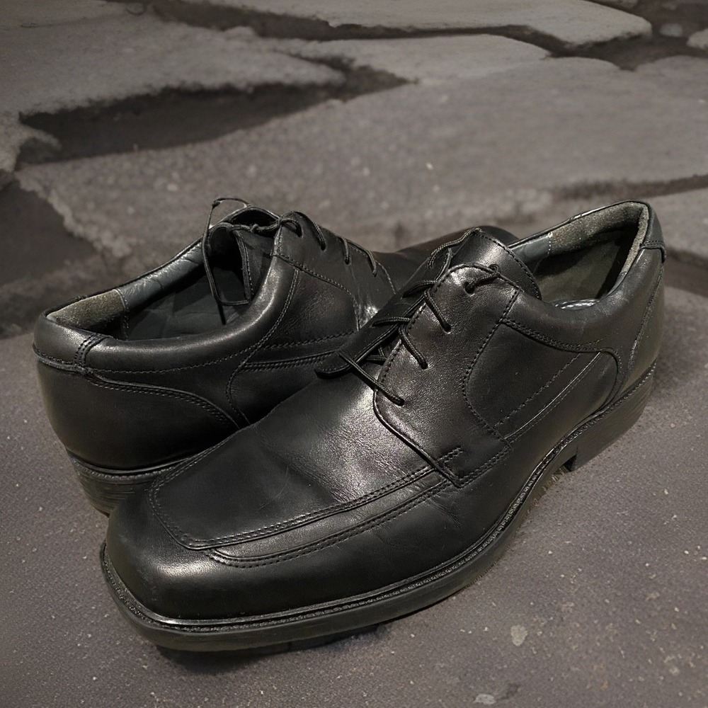 2 pair - Mens 10.5 JOHNSTON & MURPHY Black & Brown Oxford Derby Lace Up Shoes - Picture 7 of 16
